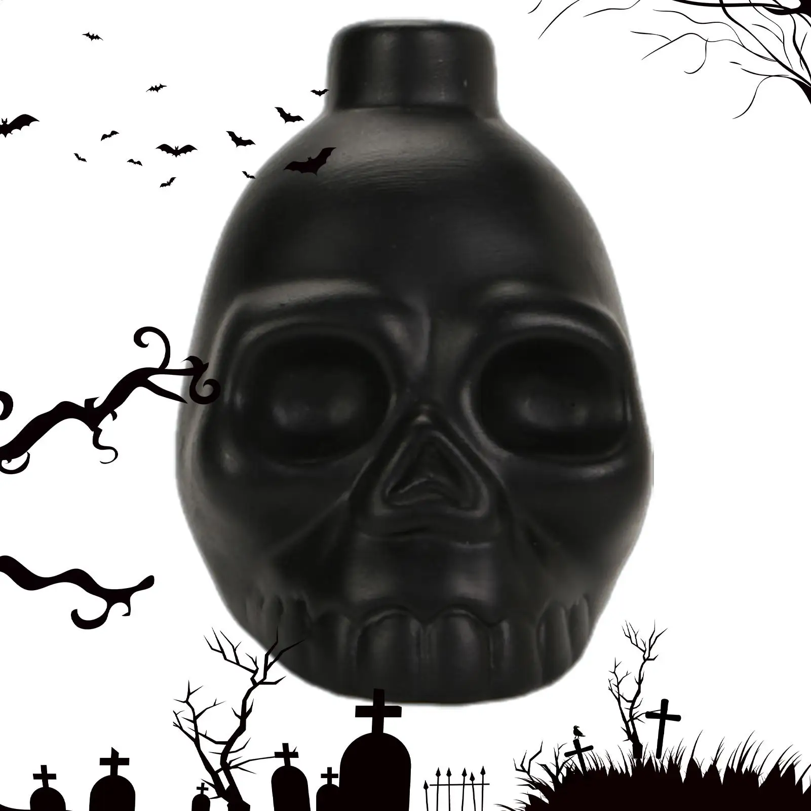 Whistle Traditional Design Loudest Scream Loud Human Scream Black Skull War Whistle Skull Shape Death Sound Scary Noise Maker