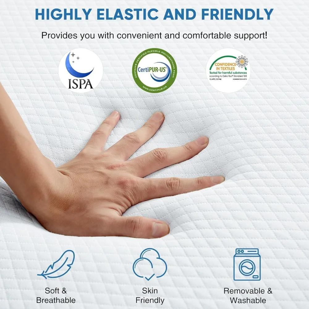 

Tri-fold Memory Foam Mattress - 4 Inch Single Size Portable Floor Bed, Foldable Mat for Kids and Adults, - HOME