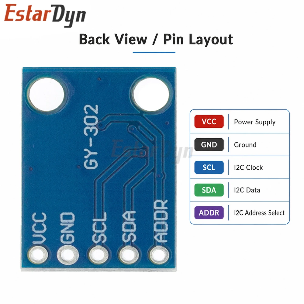 Estardyn GY-302 BH1750 BH1750FVI Light Intensity Sensor Module I2C IIC Digital Lux 3V-5V