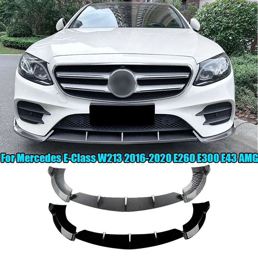 

Передний бампер для Mercedes Benz E Class W213 2016-2020 E260 E300 E43 AMG, нижний спойлер, диффузор, разветвители, фартуки, защитная крышка