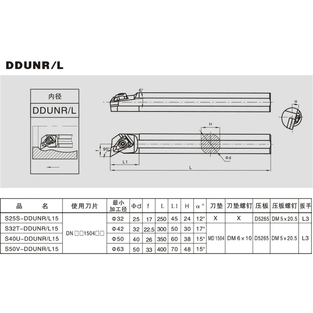 OYYU DDUNR DDUNL D-نوع حامل الأدوات الداخلية S25S-DDUNL15 S32T-DDUNR15 S32T-DDUNL15 عمود تخريم عرقوب S25S S32T DDUNR15 DDUNL15