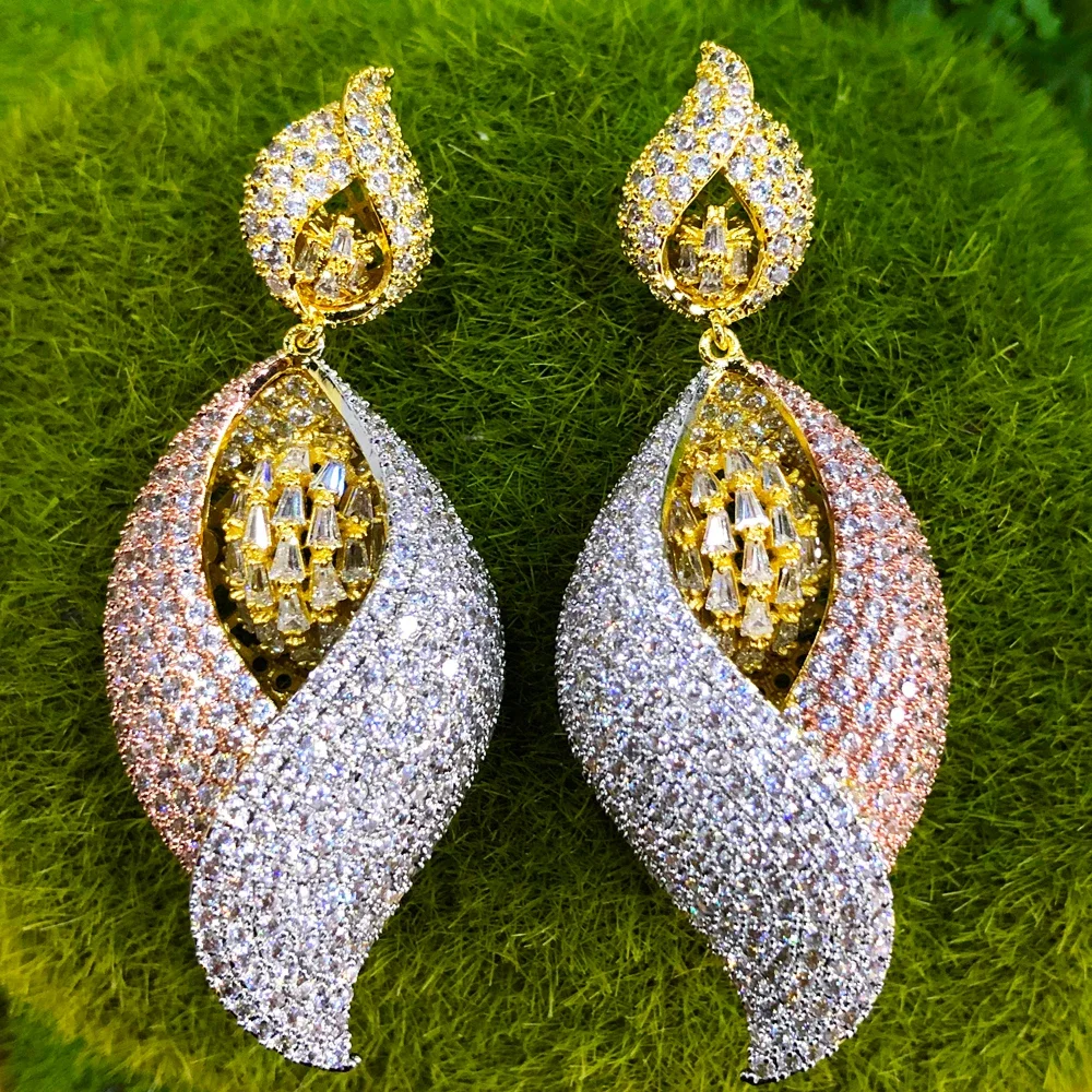 GODKI Luxury Shiny New Earrings for women Ladies Bridal Fashion Jewelry Cubic Zirconia New Design High Quality Gift