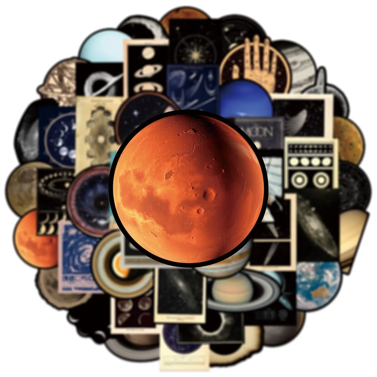 10/50 pezzi adesivi pianeta universo misterioso giocattolo vintage decorazione fai da te per moto laptop telefono valigia bici adesivo fresco