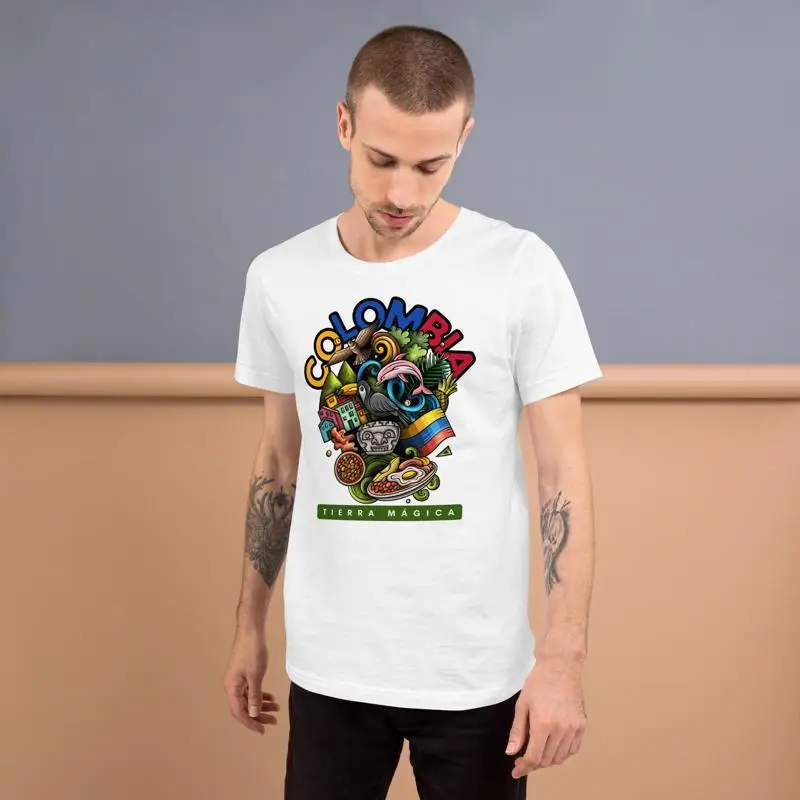 

Colombia Tierra Magica I Love Latina T Shirt Latino Flag Colombian Traveler Top