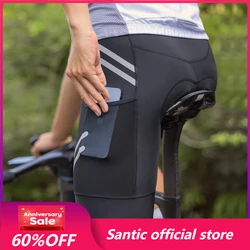 Santic New Men Cycling Shorts Ride Shorts 4D Pad Shockproof MTB Cycling Sports Shorts Outdoor Reflective KM3C05173H