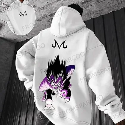 Da Sparco Felpa con cappuccio One Piece da uomo in cotone bianco G5 Rufy Gear 5 Rosso Nero Testo Stampa giapponese Anime oversize Streetwear