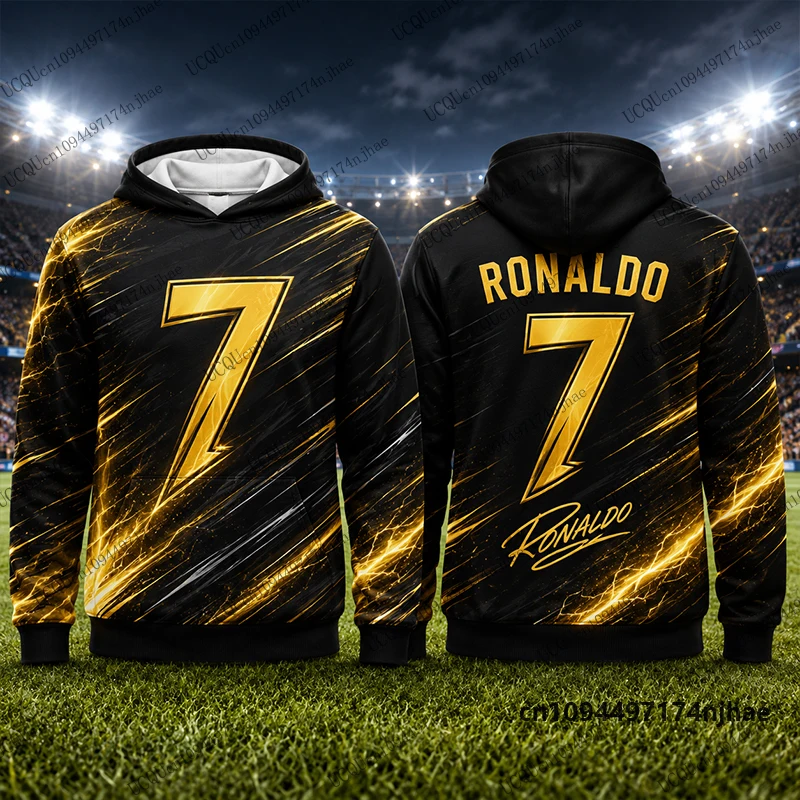 Neuer 2026 Special Ronaldo # 7 bedruckte Hoodies für Kinder, Herbst, Langarm-Sportbekleidung, Fußball-Pullover, Sport-Oberteile für Kinder/Erwachsene – Detail 6