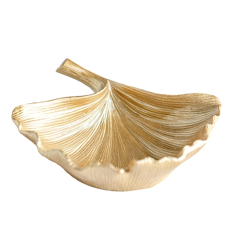 

Resin Golden Ginkgo Leaves Storage Tray Decorative Figurines For Desktop Decor Porch Desktop Key Snack Storage Container Durable