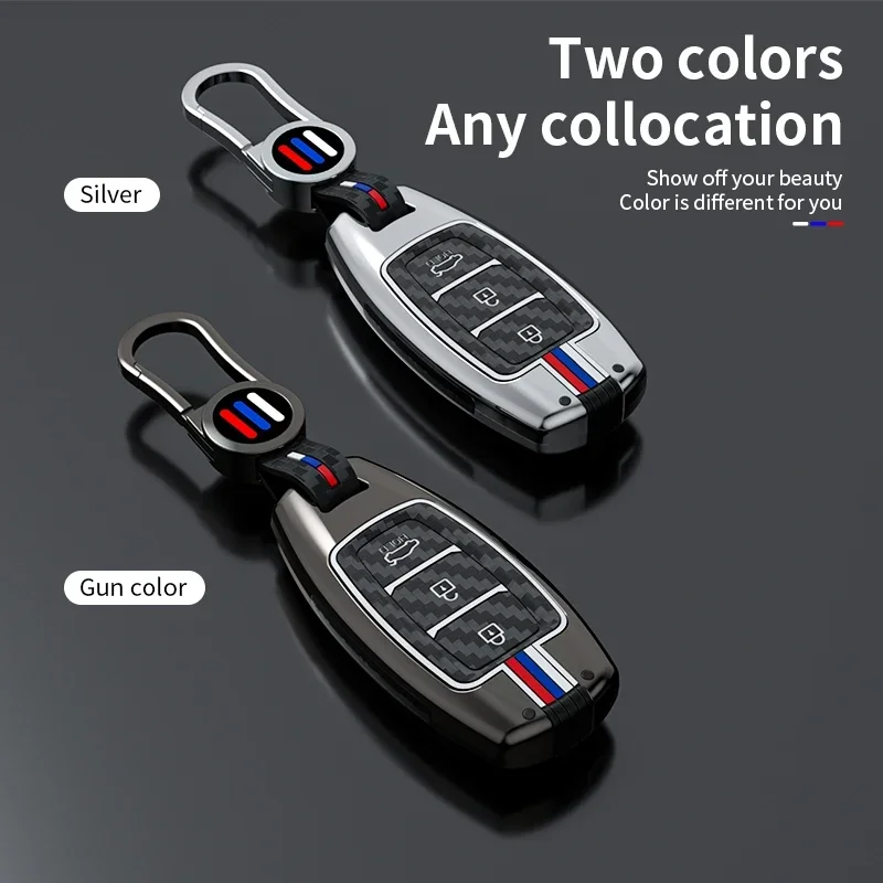 

Zinc Alloy Car Key Case For Hyundai Palisade Grandeur Azera Elantra GT Kona 2018 2019 Remote Fob Protector Cover Accessories