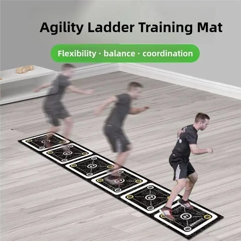 [nouveau-abkg】-tapis-d'entrainement-pour-echelle-d'agilite-equipement-d'entrainement-physique-avec-grille-de-saut-amortie-pour