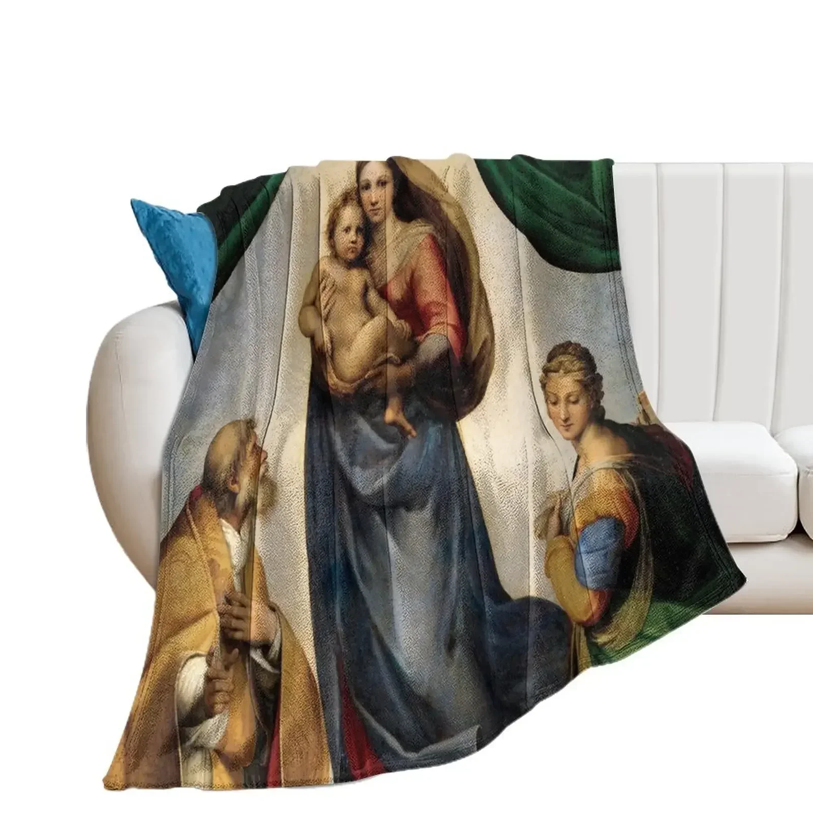 Sistine Madonna Throw Blanket Baby anime Sofa Soft Plush Plaid Blankets