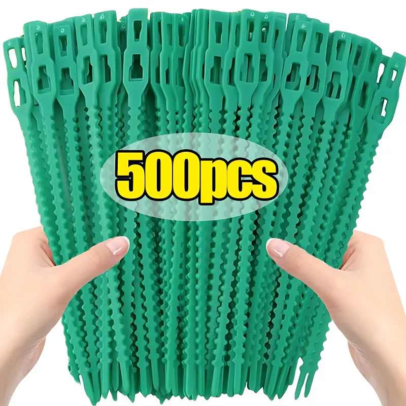 500/200/10Pcs Reusable Garden Cable Ties Plant Support Shrubs Fastener Tree Locking Nylon Adjustable Plastic Cable Ties Tools