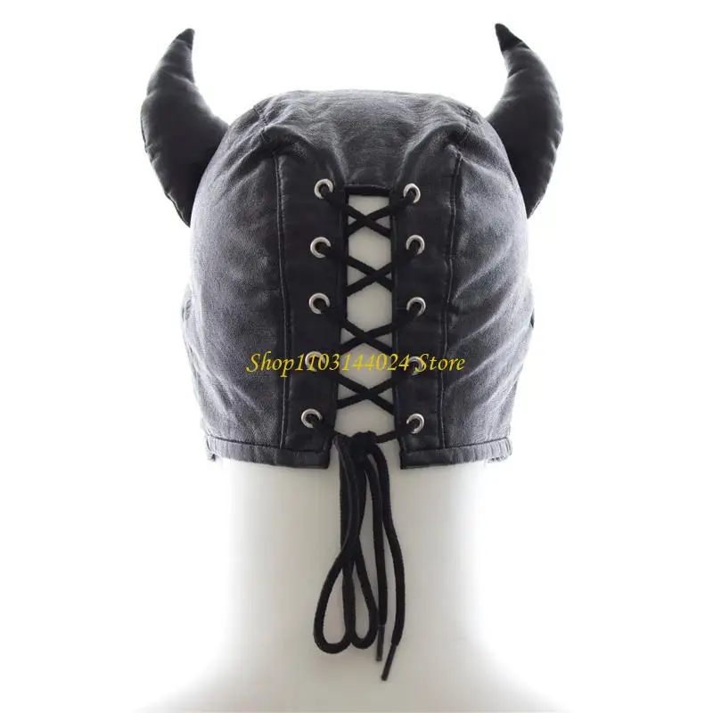 N5KE Adjustable Head Wrap Eye Hole for Couple Play Elastic Headgears with Tie for Couple Flirting Headgears