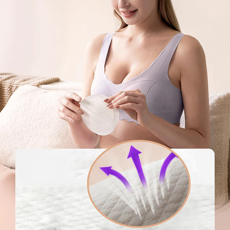 3 طبقات من وسادات الرضاعة الطبيعية المصنوعة من القطن الناعم ماصة للتنفس وسادات الثدي النحيفة للحوامل والأم المرضعة #6