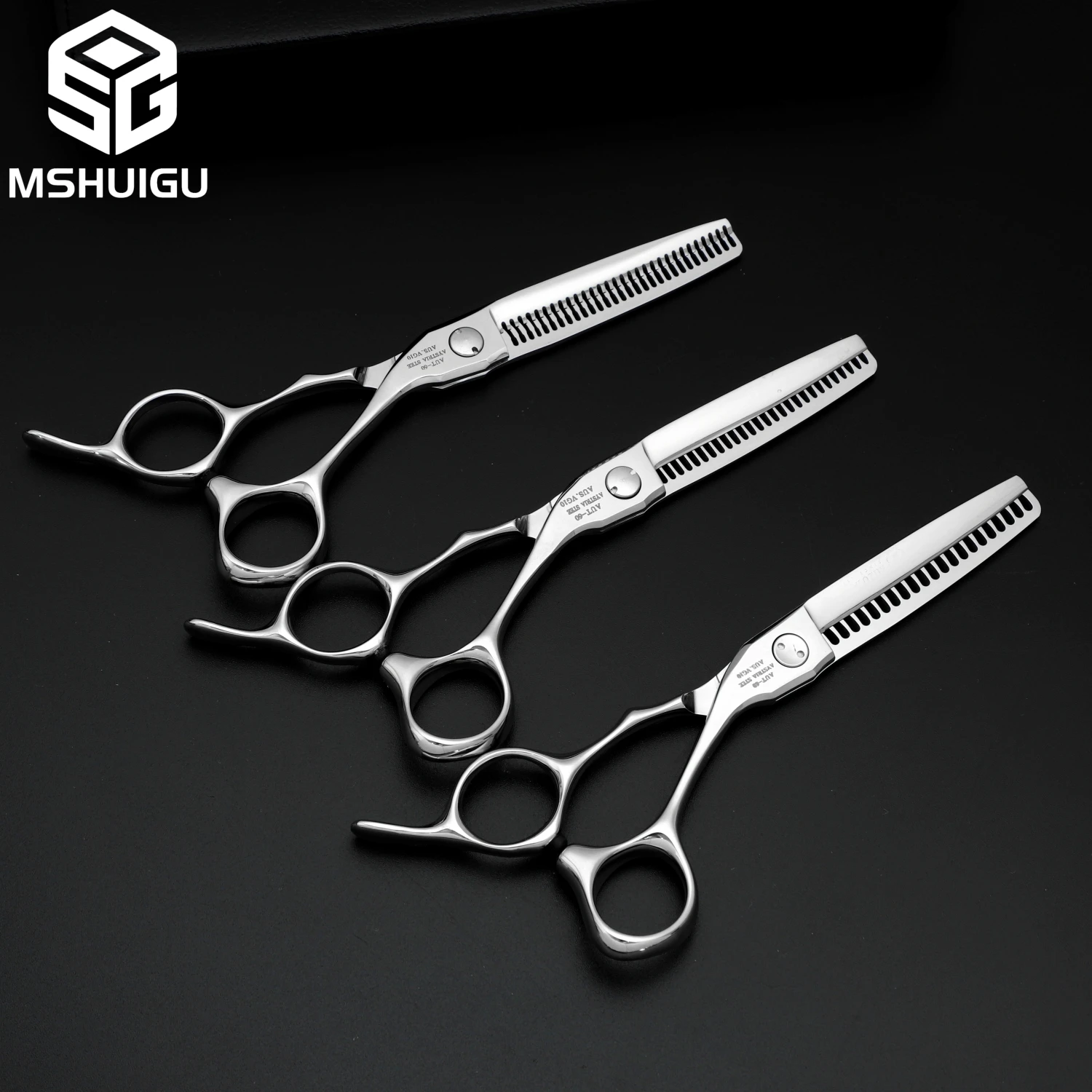 MSHUIGU Professionelle Haarstrukturschere, gebogene Klinge, kann Schere, Friseurschere, Werkzeugzubehör, Japan vg10 Stahl, 15,2 cm verschiebbar – Detail 3