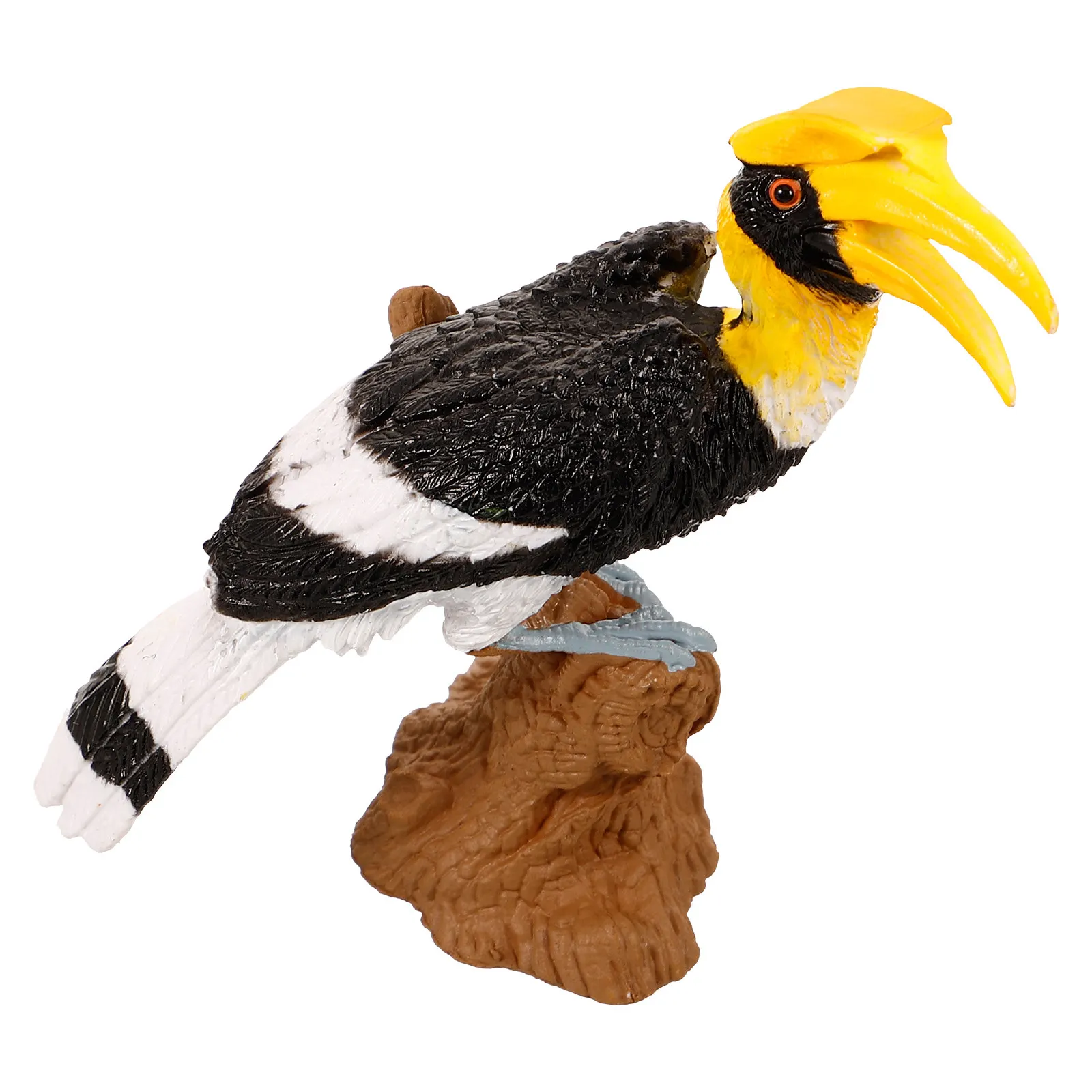 Artificial Hornbill Bird Statue Realistic Simulation Animal Ornament Home Garden Decorative Accessory Tree Scenerio Layout Craft