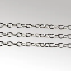 Silver Chain for Jewelry making, 925 Sterling Silver Oval Cable Chain bulk Loose Rope Link Diy Components and Finding