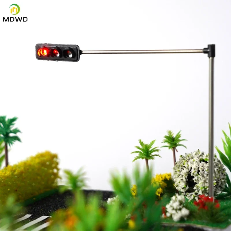 2PCS HO Scale Model Traffic Lights/Operating Pole Mount Overhead Traffic Lights with Controller/Train Railway/Railroad Layout