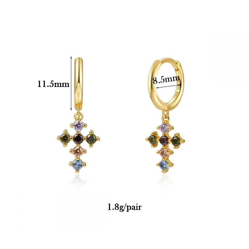 CRMYA Gold-color Clip Hoop Dangle Earrings For Women Fashion Color CZ Zircon Enamel Women\'s Earrings 2023 Jewelry Wholesale