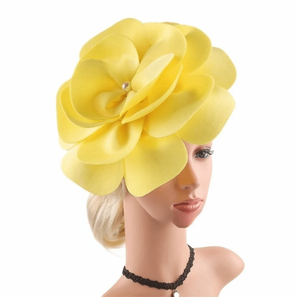 Fashion Headpiece 3D Flower Fascinators Hat Large Flower Formal Rose Fascinators Large Flower Headband Wedding Events