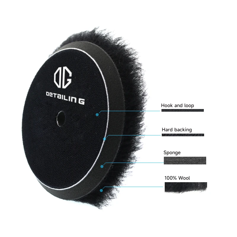 DETAILING Auto Polieren Pad Wolle Polieren Pads Wachsen Polieren Disc Reinigung Kratzer Entfernung Werkzeug 3/5/6 Zoll Selbst-Kleber – Detail 14