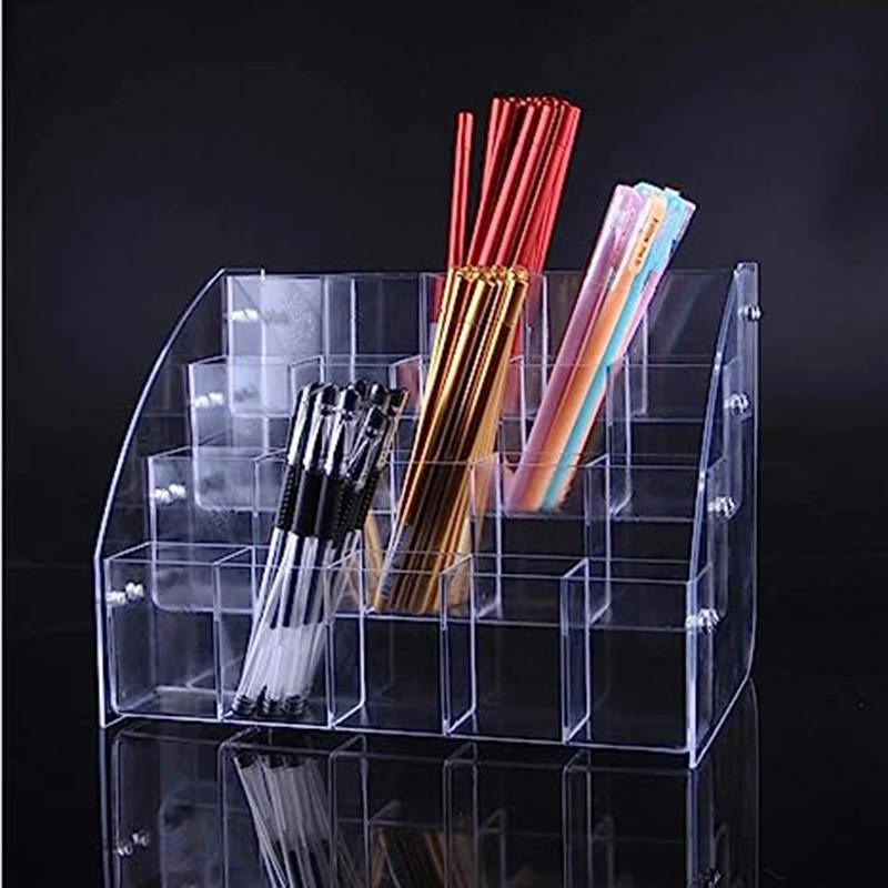 

Highly Transparent Acrylic Display Shelf For Eye Shadow Pencil Lead Storage Box Pencil Holder Ballpoint Pen Stationery Organizer