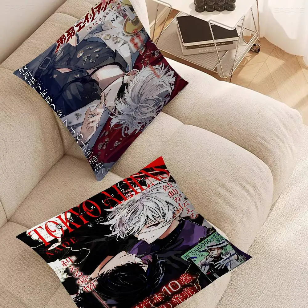 Anime Tokyo Alien Personalized Picture Text Home Decorative Pillows Household Gifts 45x45cm