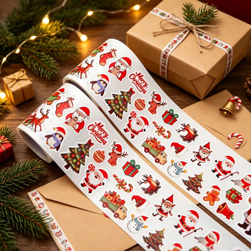 480Pcs Christmas Stickers Xmas Santa Claus Reindeer Snowman Decal Festive Holiday Labels for Gift Wrapping Scrapbooking Craft