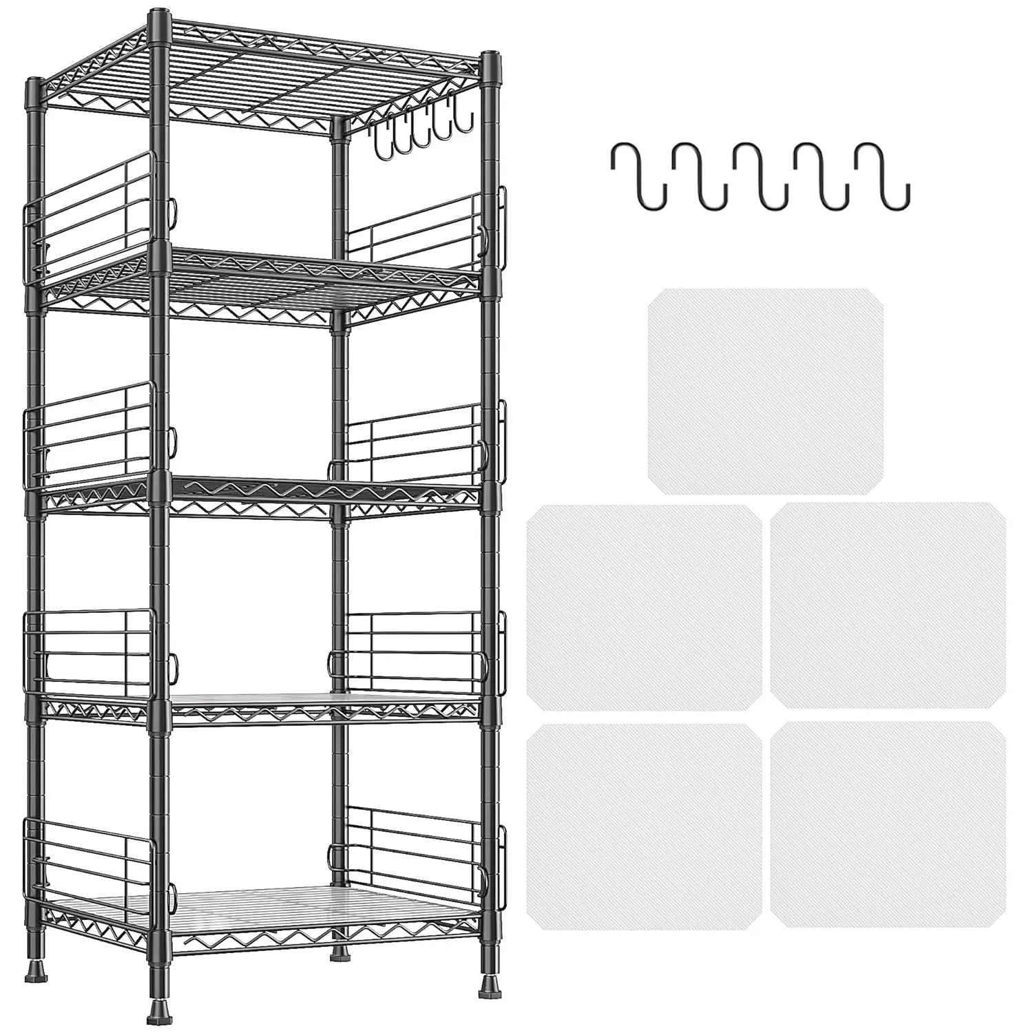 

5 Tier Metal Shelving Unit Storage Shelves With Shelf Linker,Adjustable Pantry Shelves Wire Shelving with, Customized