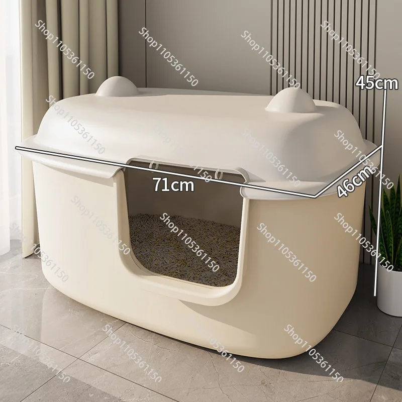 

Cat litter box, oversized fully enclosed, waterproof and extra large Maine special new toilet, anti-splashing cat shit urinal