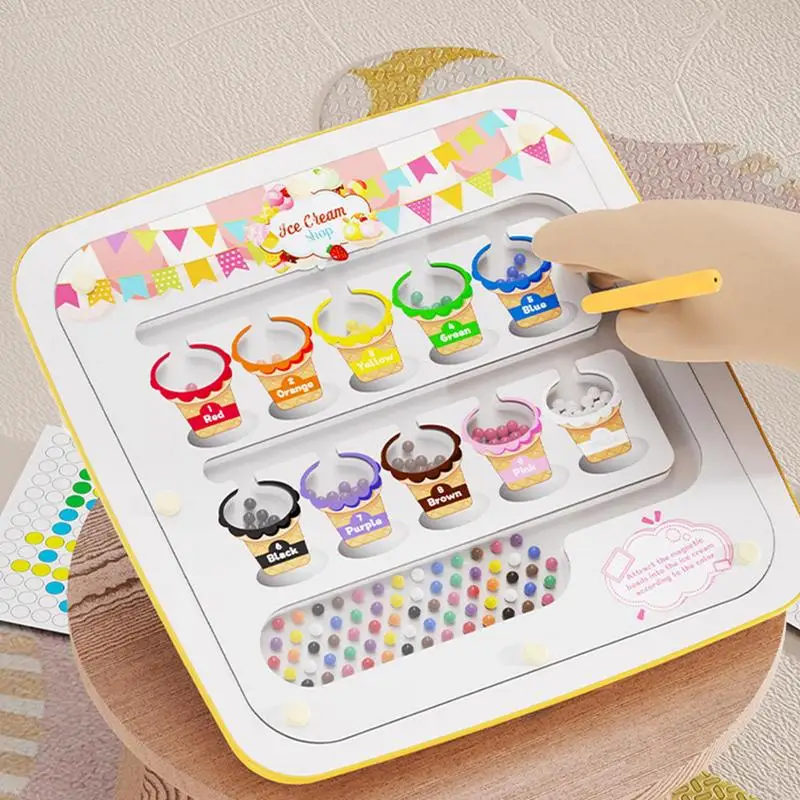 Magnetyczna tablica kreślarska w kropki 2 w 1 Learning Doodle Board Magnetic Dot Art Przedszkole Duże umiejętności motoryczne Zabawki dla dzieci w wieku 3+