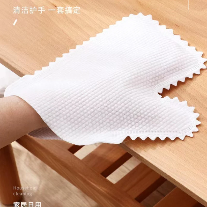 Non-woven Gloves Wet and Dry Wipes Household Creative Dishwashing Gloves Scouring Pads Useful Kitchen Accessories Kitchen Towel