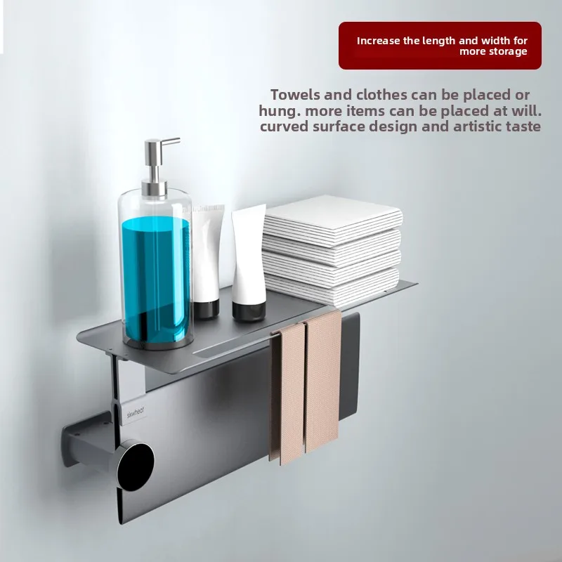 Wall-mounted Electric Towel Warmer Multifunctional Bath Towel Dryer Space Saving Design Heated Rack Fast Heating Bathroom Shelf