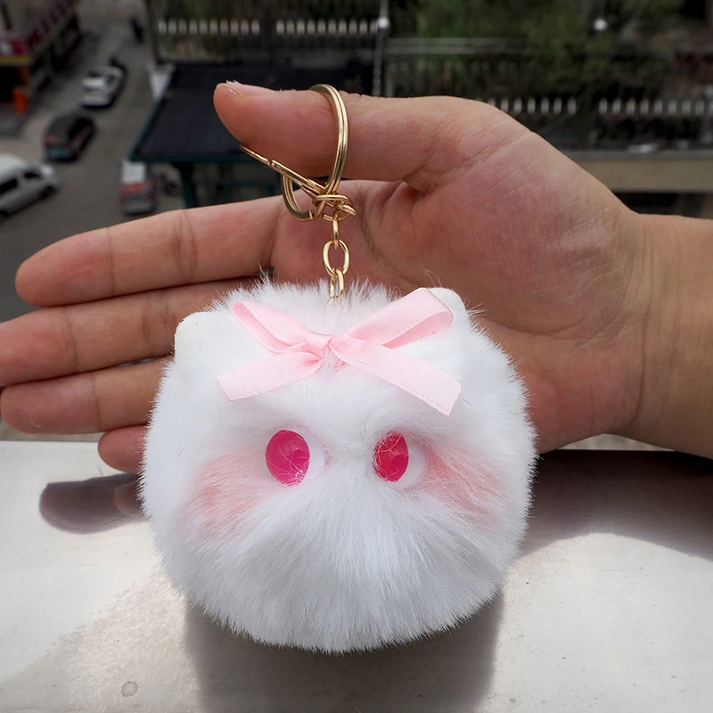 Cute Cartoon Plush Cat Keychain para Mulheres, Brinquedo de boneca, Pingente, Chaveiro para Meninas, Ornamento do saco, Corrente chave do carro, Presentes infantis