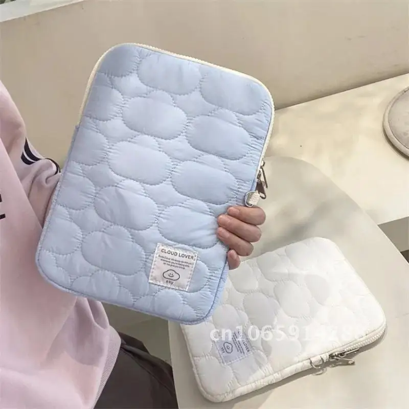 

New Cloud Organizer Bag Ipad Bag Cotton Large Capacity 11/13/14 Colour Embroidery Size Storage Zip Portable Cute Computer Solid