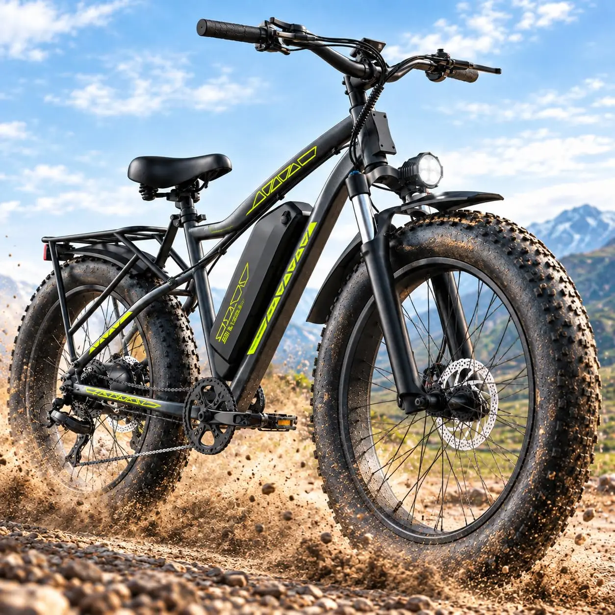 750W Electric Bike 48V 15Ah Battery 26'' Fat Tire Adults Mountain Snow Commuter, Customized