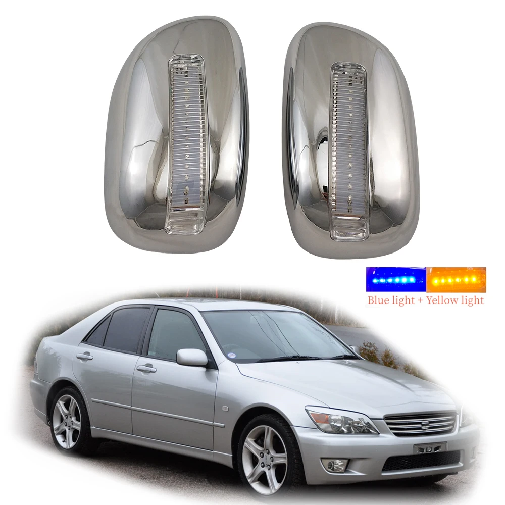 

2000-2005 For Lexus is200 / Toyota altezza 2pcs New Car ABS Chrome Rearview Accessories Plated Trim Door Mirror Cover With LED