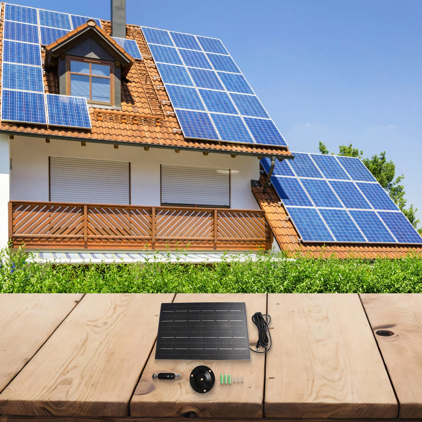Roofs Charger Outdoor Solar Camera Charger MM W 284*184*8MM ABS PC Wide Compatibility 10W 5V Continuous Solar Energy