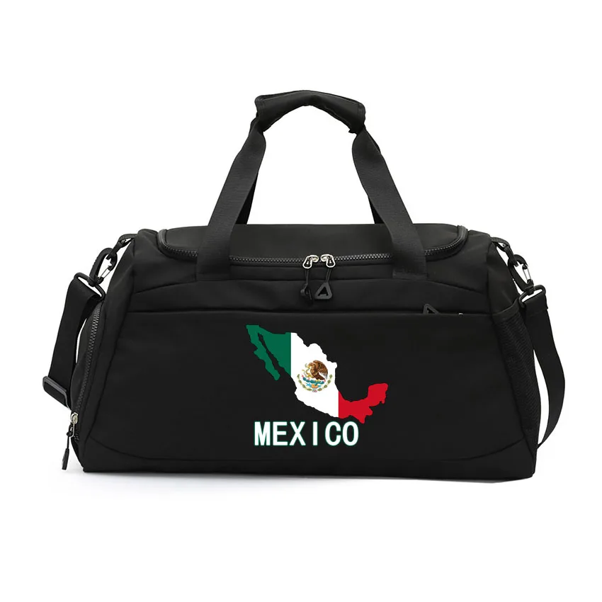 

Gym Bag for Men Women Water Resistant Sports Duffel Bag with Shoe Compartment Wet Pocket for Travel Girl boy Mexico Flag Printed