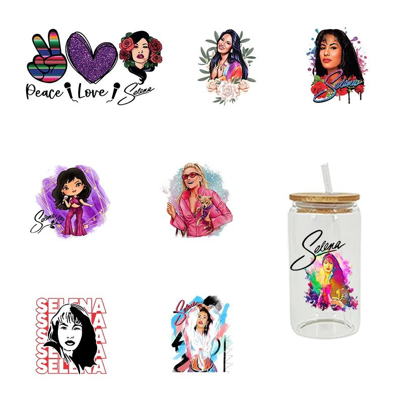 UV DTF Transfer Sticker Pop Star Singer Selena Prints For 16oz Libbey Glasses Wraps Bottles Cup Can DIY Waterproof  D4183