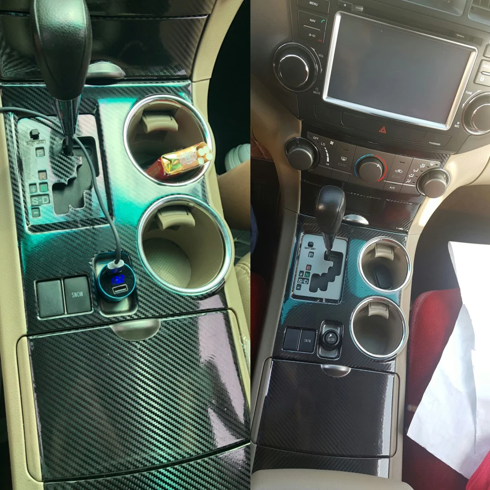 

Для Toyota Highlander 2009-2014 автомобильный Стайлинг 3D/5D углеродное волокно салон автомобиля центральная консоль цветная молдинговая наклейка наклейки детали