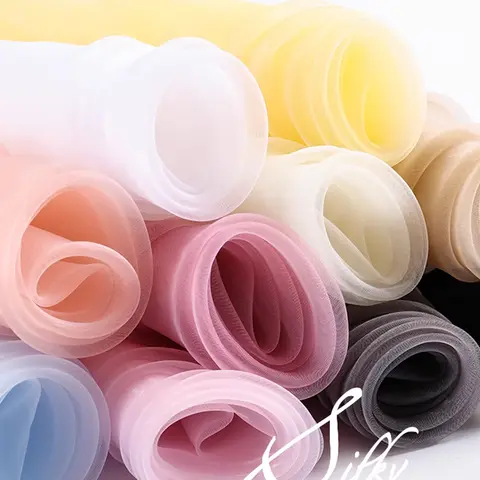150x100/500cm Soft Transparent Organza Fabric For Wedding Decoration, Background Cloth, Handmade DIY Decorative Fabric TJ0031