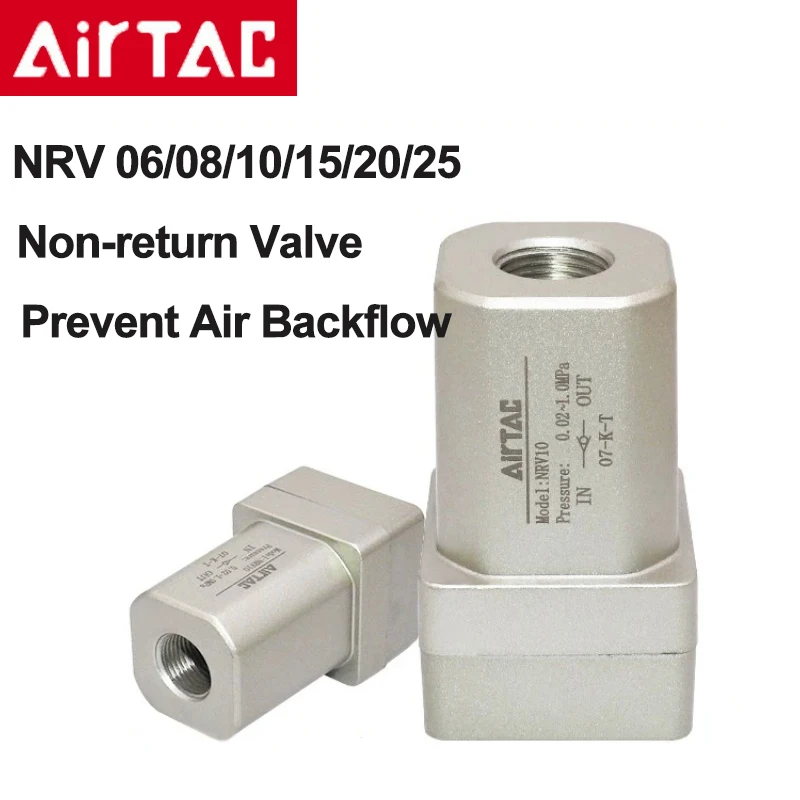 AIRTAC Check Valve NRV06/08/10/15/20/25  Pneumatic Non-Return Valve G Thread  Single Direction Air Control Fitting