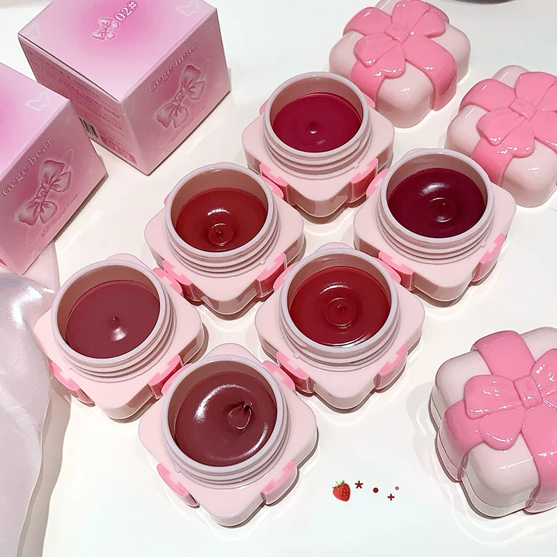 Gege Bear Velvet Matte Lip and Cheek Balm, Versatile Two-in-One Lip Multi-Use Cheek Blush Balm for a Effortless Application