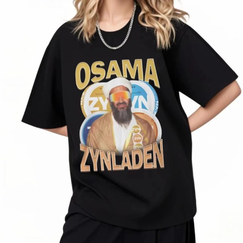 

Osama Zynladen Футболки с рисунком Модная тенденция Винтажная одежда Футболка с короткими рукавами Унисекс Футболки большого размера Женская одежда