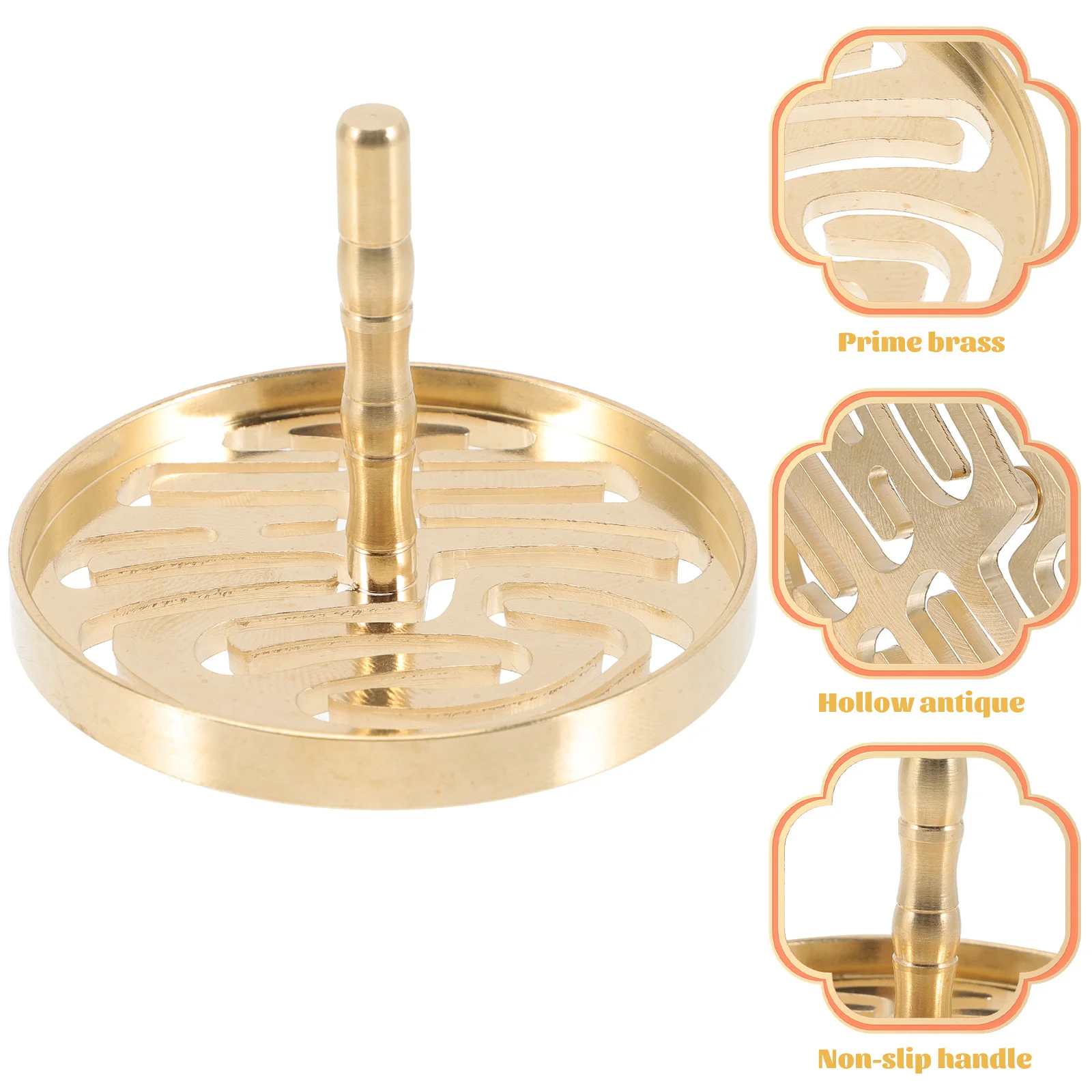 

Brass Classical Pattern Incense Press Mold Ash Pressing Tool for Home Study Office DIY Incense Making Mold Tool