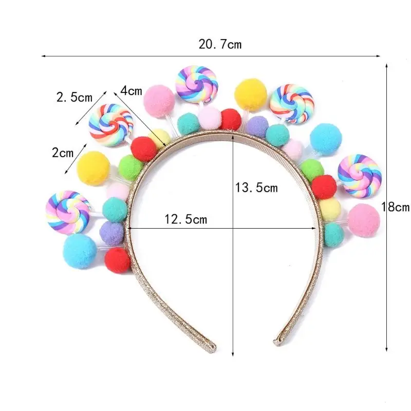 Diadema de Lollipop de Dibujos Animados en Oferta, Diadema Dulce de Caramelo, Accesorios para el Cabello de Princesa con Corazón para Niñas