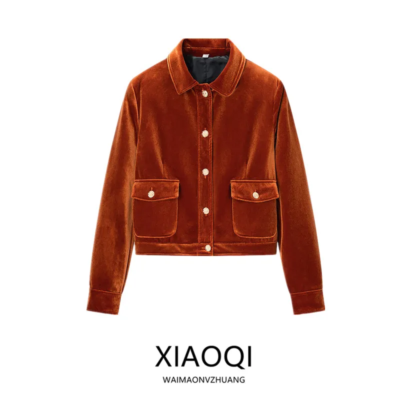 

Весенняя женская вельветовая куртка-пальто оверсайз с подплечниками, универсальная верхняя одежда для повседневной носки, на пуговицах...