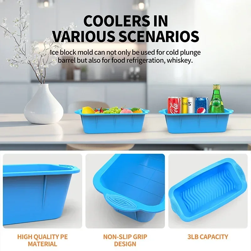 Extra Large Ice Block Mold Large Ice Molds for Water Chiller Cold Plunge,Ice Cube Molds Ice Cube Tray Silicone Molds