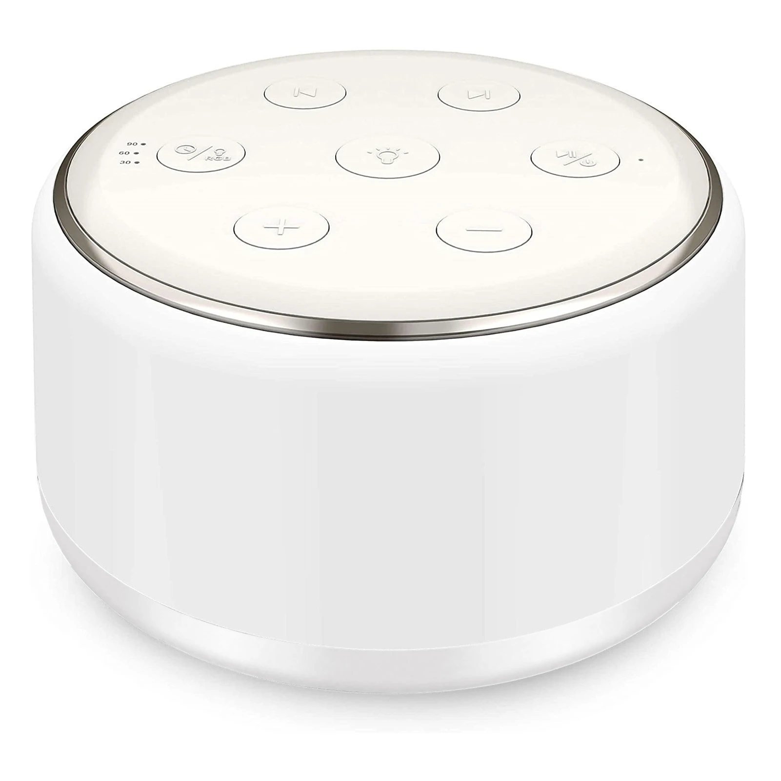 سطح المكتب آلة الضوضاء البيضاء آلة الصوت النوم لنوم الطفل مهديء 7 ألوان أضواء ليلية 34 أصوات مهدئة 30 دقيقة/60 دقيقة/90 متر